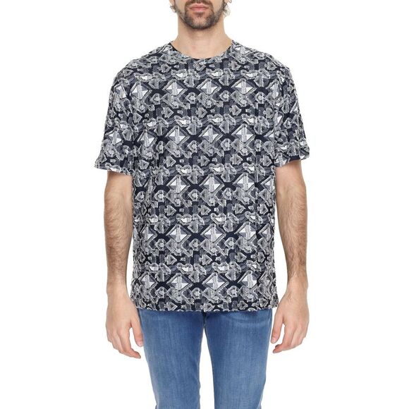 Antony Morato Blue Viscose Pattern Shirt